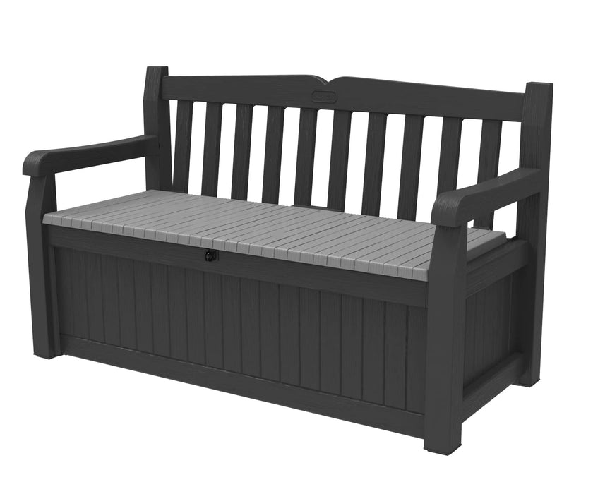 Keter Solana 70 Gal Outdoor Storage Bench for Patio and Pool Accessories