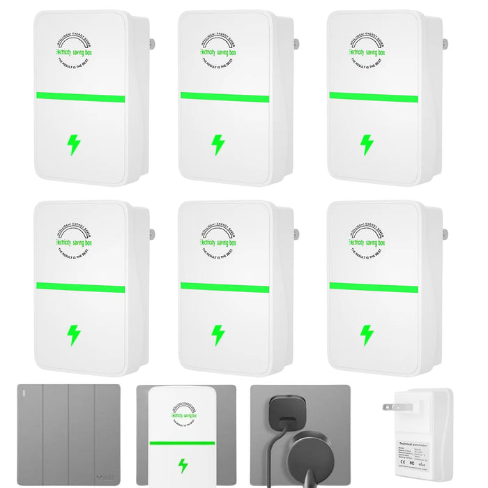 Stopwatt Energy Saving Device, 6PCS Stopwatt Energy Saver, Household Energy Savers Plug in, Stabilize Voltage and Protect Circuit, U.S. Plug