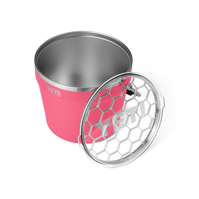 YETI Rambler Beverage Bucket, Double-Wall Vacuum Insulated Ice Bucket with Lid, Tropical Pink