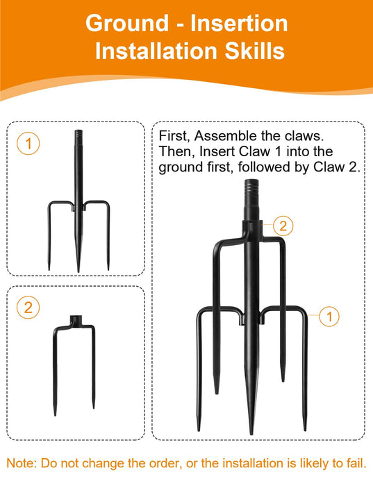 4 Pack String Light Poles for Outside, Adjustable Metal Patio Light Poles