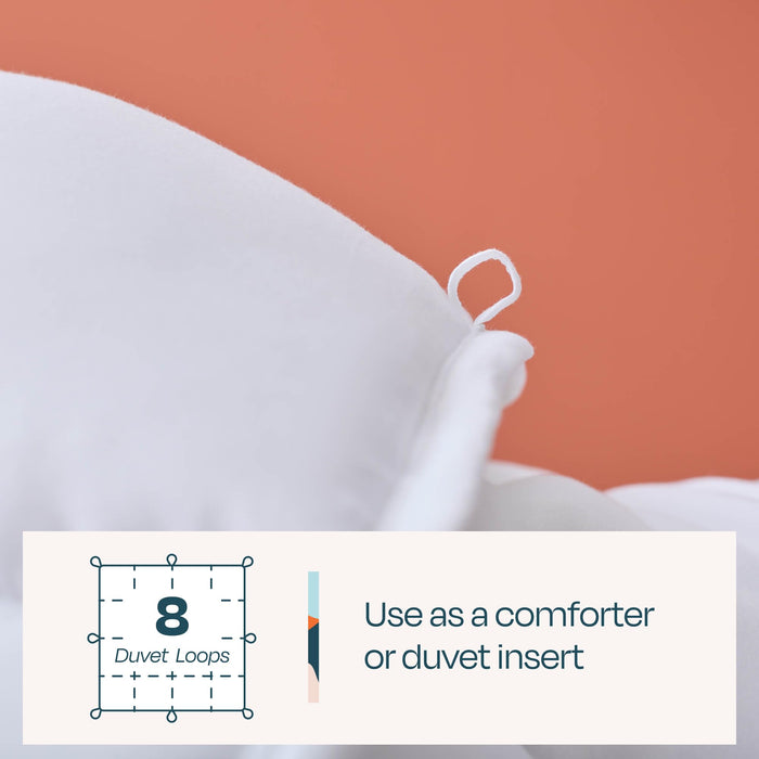 Linenspa White Down Alternative Comforter and Duvet Insert, for Twin XL Size Bed – All-Season Comforter with Box Stitch and 8 Duvet Loops – Bedding for Kids, Teens, and Adults
