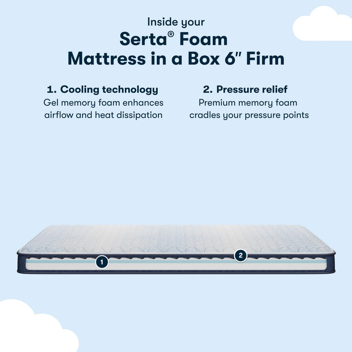 Serta Sleeptrue Firm 6" Full Memory Foam Mattress in a Box, Cooling, Breathable, and Pressure Relieving - 100 Night Trial, CertiPUR-US Certified and 10 Year Limited Warranty