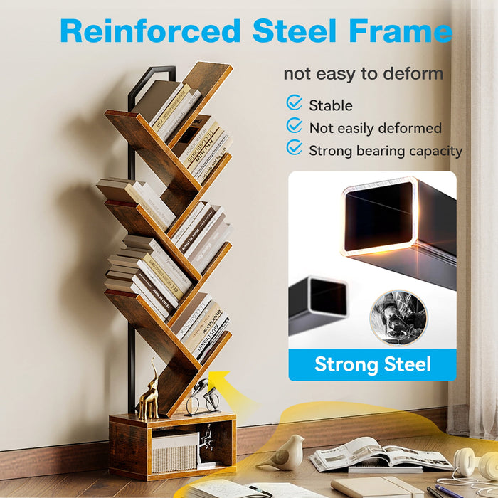Casacomoda 6-Tier Tree Bookshelf for Corner & Small Space — Narrow S