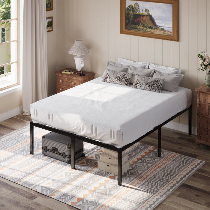 Einfach Queen Bed Frame, 18'' Metal Platform Bed with 16.6'' Under-Bed