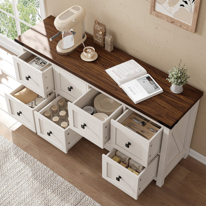EnHomee Dresser for Bedroom White Dresser TV Stand Farmhouse Dresser w