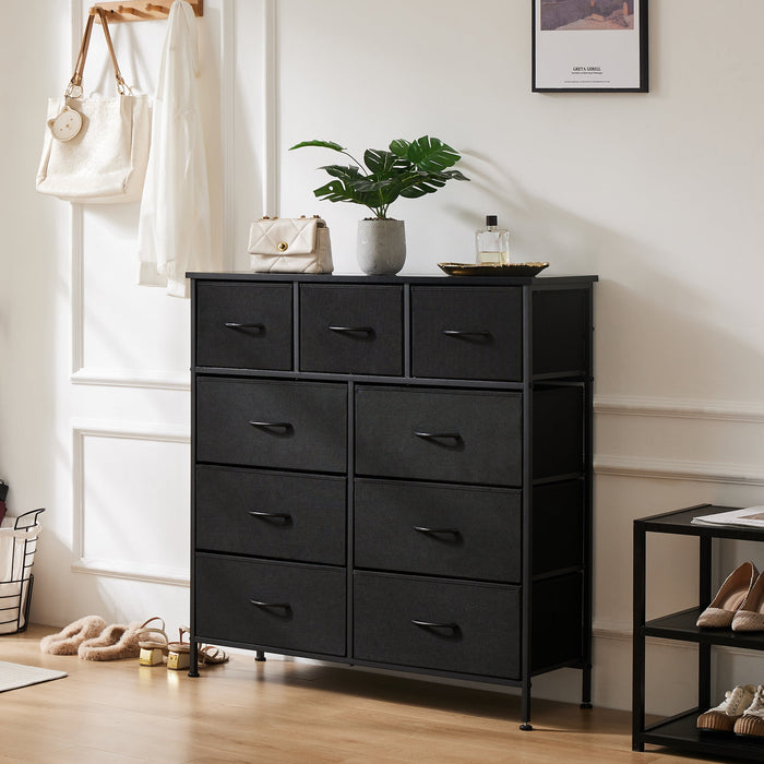 EDX 9 Drawer Dresser, Wide Chest of Drawers Nightstand Storage Tower S