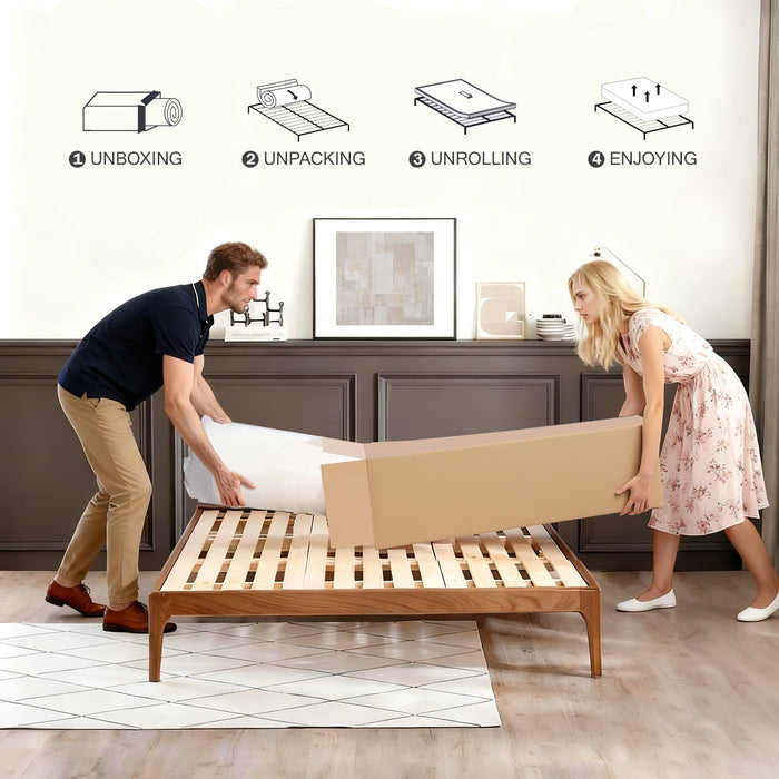 gunugu 12 inch Queen Hybrid Mattress in a Box, Cooling Gel Memory Foam