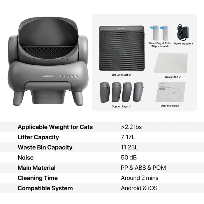 Neakasa M1 Open-Top Self Cleaning Cat Litter Box, Automatic Cat Litter