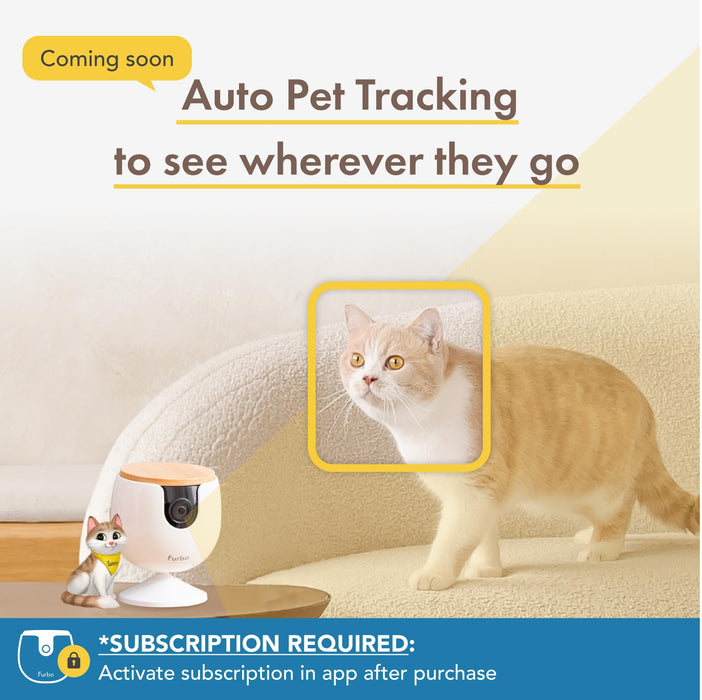 Furbo Mini New Pet Camera + Nanny Bundle: Home Security & Cat, Dog Safety Alerts, Pet Camera with Speaker, Smart Home Indoor Cam w Phone App & Night Vision (Additional Subscription Required at Setup)