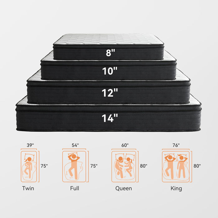 KYSHANN 12 Inch Queen Size Mattress,Medium Firm Memory Foam Spring Hybrid Mattress in A Box,Motion Isolation,Cool Sleep,Pressure Relief,Easy Shipping Compressed,365 Night Trial,Forever Warranty