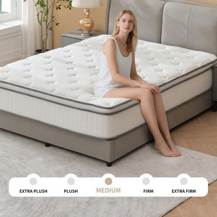 saows Queen Mattress 12 Inch Hybrid Mattress Queen Size - Individually Pocket Coils & Motion Isolation | Memory Foam - Pressure Relief, Arrives Eco-Compact, Medium Firm (80"X60")