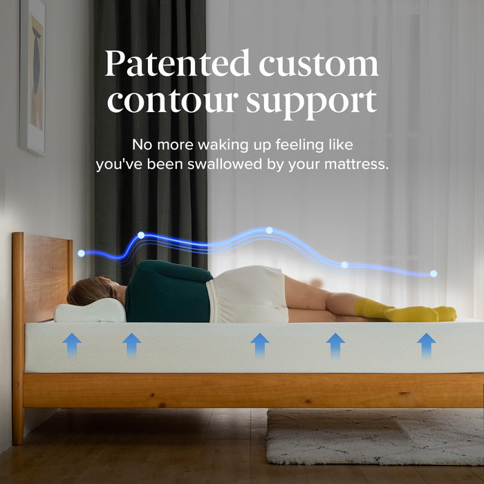 Zinus 8 Inch Short Queen Green Tea Memory Foam Mattress [New Version], Fiberglass Free, Medium Firm Feel, Zoned Pressure Relief, Certified Safe Foams & Fabric, Mattress in A Box