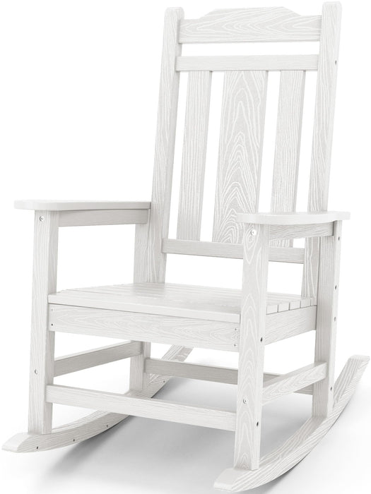 SERWALL Outdoor Rocking Chair White