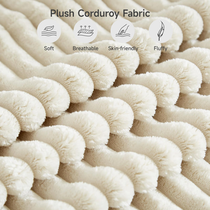 ONBRILL 110" Modular Sectional Sofa,L Shaped Couch 4 Seater with Sleeper Chaise,Upholstered Corduroy Couches for Living Room,Bedroom,No Assembly,Beige