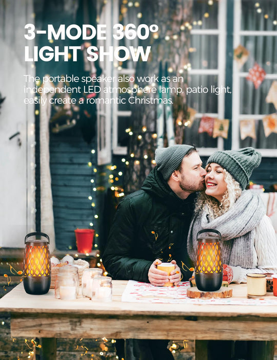 Upgraded Outdoor Speakers Gift for with Bluetooth Speaker with lights Multi-Sync up to 100 Speakers Auto-Pairing HD Stereo Sound Cool Tech Gadgets for Him IPX5 Waterproof for Outside|Patio|Porch