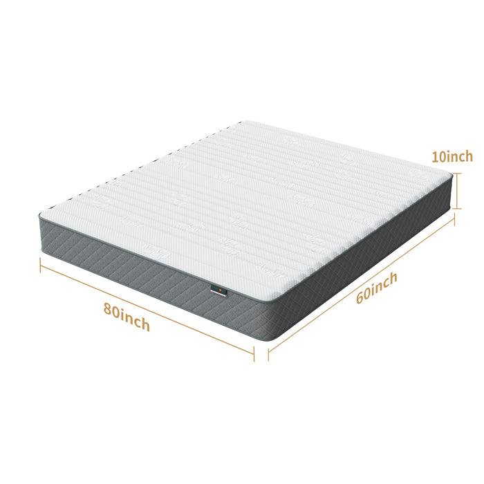 PurrJoys Mattress Queen Size, 10 Inch Hybrid Memory Foam Firm Queen Mattress Size with Hybrid Queen Bed Mattress in a Box Pressure Relief & Supportive Queen Size Mattress