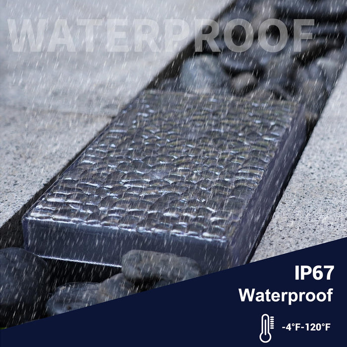 SHONELIGHTING Solar Paver Outdoor Lights, 6x9 Recessed Brick Light, Heavy Duty IP67 Waterproof LED, Landscape Lighting for Ground, Pool, Garden, Driveway (Warm White, 2Pack)