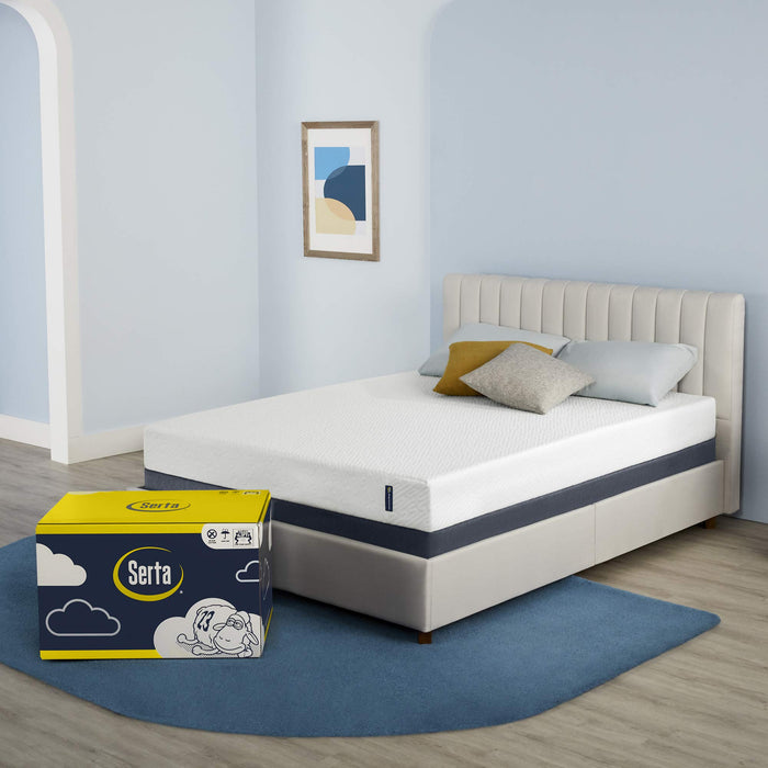 Serta - 7 inch Cooling Gel Memory Foam Mattress, King Size, Medium-Firm, Supportive, CertiPur-US Certified, 100-Night Trial - for Ewe White