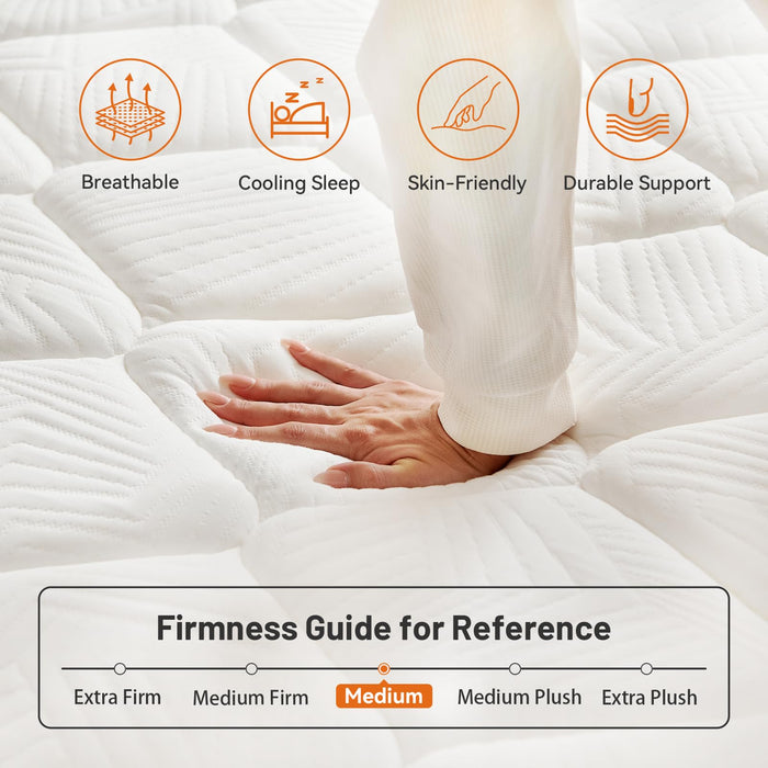 KYSHANN 12 Inch Queen Size Mattress,Medium Firm Memory Foam Spring Hybrid Mattress in A Box,Motion Isolation,Cool Sleep,Pressure Relief,Easy Shipping Compressed,365 Night Trial,Forever Warranty