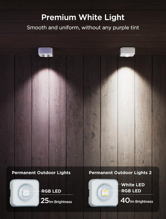 Govee Permanent Outdoor Lights 2, 150ft RGBIC Outdoor Lights with 108 LED IP67 Waterproof Lights, 100 Scene Modes with 40lm White for Halloween Decor, Works with Alexa, Google Assistant, White Version