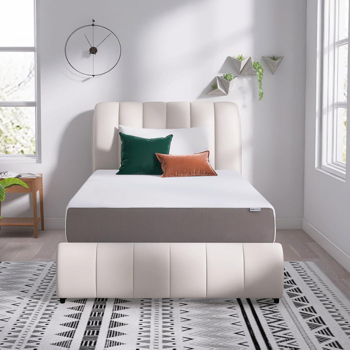 Amazon Basics Memory Foam Mattress, Medium Firm, 12 Inch, Full, White/Grey