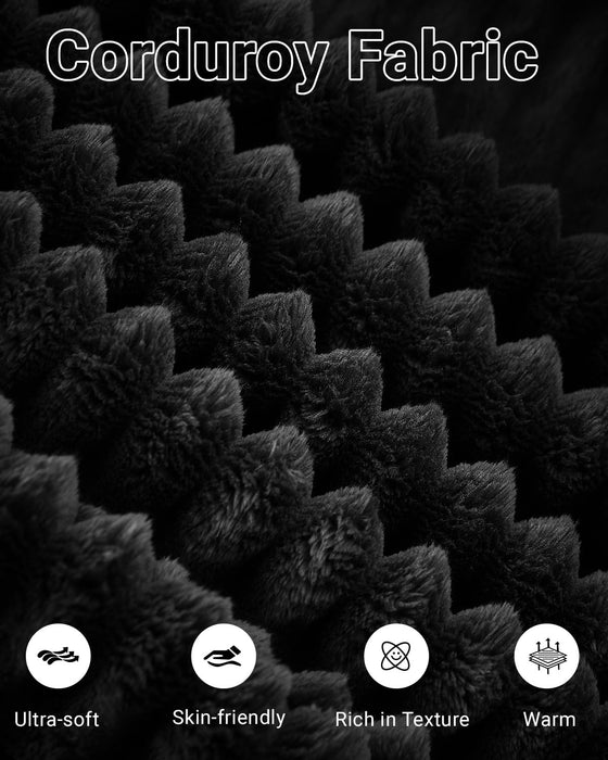 105 Inch Cloud Sectional Couch,Modern Modular Sectional Sofa with Deep Seat,Corduroy Boneless Couches with L-Shape Chaise for Living Room Bedroom,No Assembly Required (Black, Left Facing Chaise)