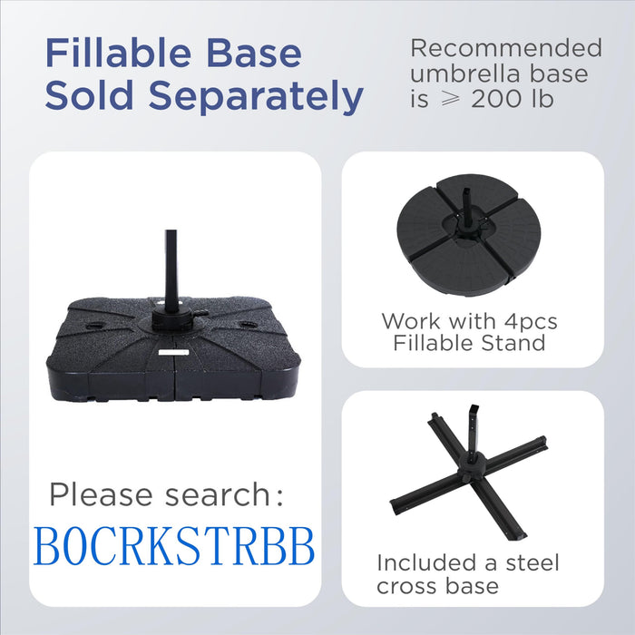 MEVBC 10 X 13 FT Cantilever Outdoor Patio Umbrella with Led Lights Large Heavy Duty 360° Rotation Double Top Offset Rectangular Umbrellas for Backyard Garden Pool Outside Deck, Grey