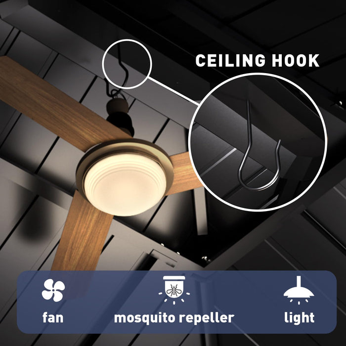 SUNBURY 10'x12' Outdoor Cedar Wood Gazebo, 2-Tier Metal Hardtop Wooden Frame Gazebo for Patio with Privacy Curtains and Mosquito Nettings for Gardens, Lawns, Backyard, Poolside (Grey Frame)