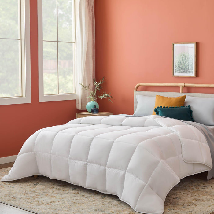 Linenspa White Down Alternative Comforter and Duvet Insert, for Twin XL Size Bed – All-Season Comforter with Box Stitch and 8 Duvet Loops – Bedding for Kids, Teens, and Adults