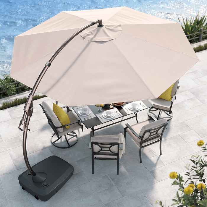 Grand patio 11FT Cantilever Umbrella with Base Outdoor Large Round Alu Grand patio 11FT Cantilever Umbrella with Base Outdoor Large Round Alu