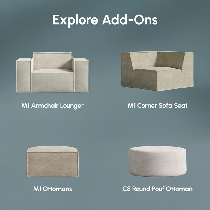 ROVE LAB Love Seat Sofa in a Box, No Assembly, Deep Seat and Comfy, Modular Sofa, Spill-Proof Fabric, Modern Small Couch for Living Room Loveseats, Bedroom, Apartment, Home Office (Hydrogen Blue)