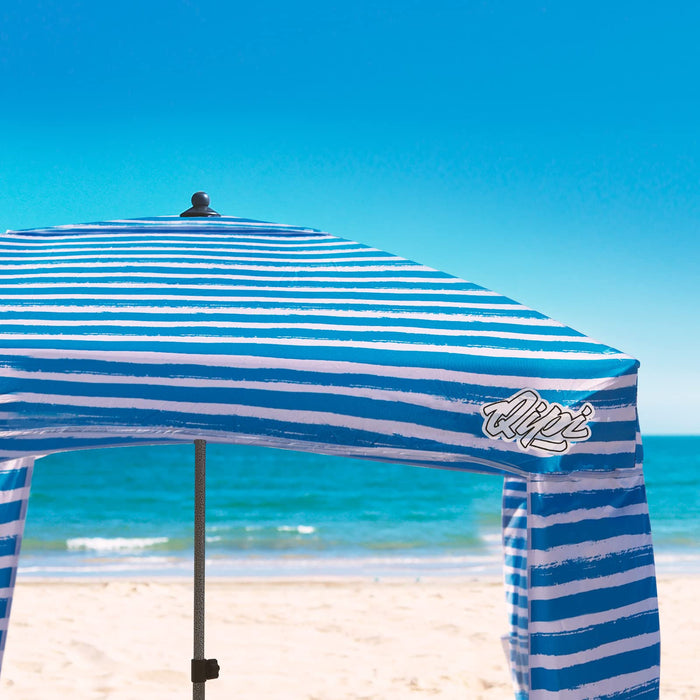 Qipi Beach Cabana - Easy to Set Up Canopy, Waterproof, Portable 6' x 6' Beach Shelter, Included Side Wall, Shade with UPF 50+ UV Protection, Ultimate Sun Umbrella - for Kids, Family - Siesta Beach