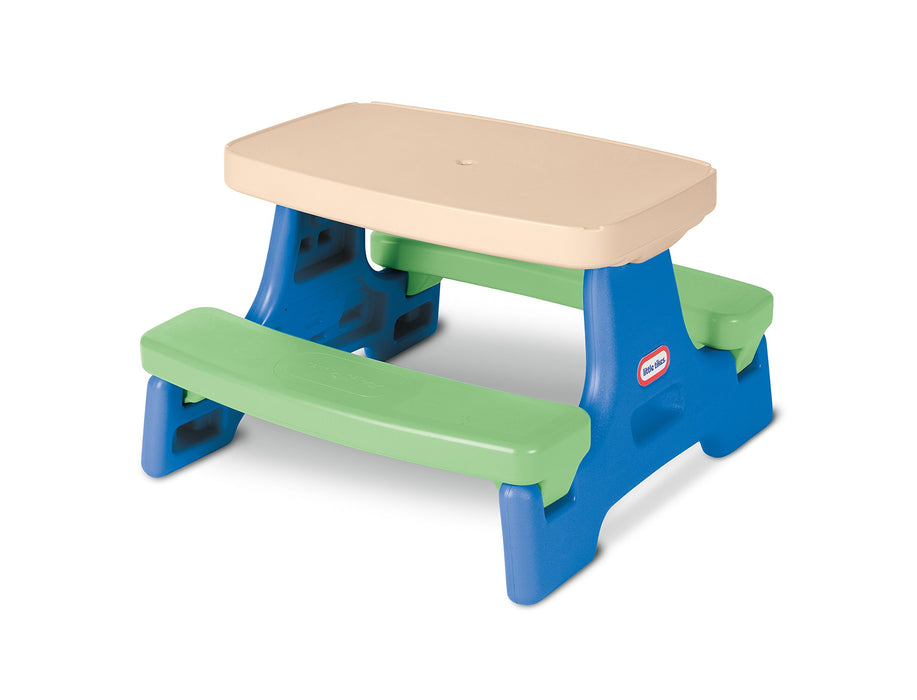Little Tikes Easy Store Jr. Picnic Table with Umbrella - Blue / Green