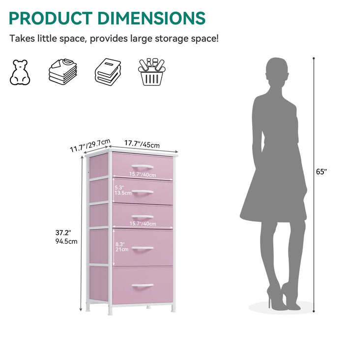 YITAHOME 5 Drawers Dresser - Fabric Dresser, Organizer Unit for Living YITAHOME 5 Drawers Dresser - Fabric Dresser, Organizer Unit for Living