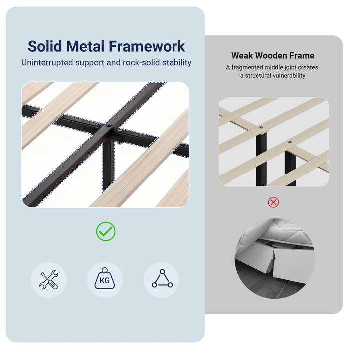 Allewie Queen Size Velvet Bed Frame/Vertical Channel Tufted Wingback Headboard/Upholstered Platform Bed/Strong Wooden Slats/No Box Spring Needed/Easy Assembly/White