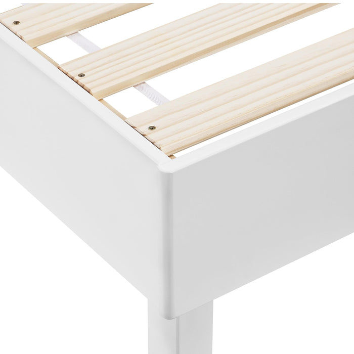 Yaheetech Full Bed Frame Scandinavian Natural Pine Wood Platform Bed, Detachable Wooden Slats for Easy Assembly/6.2 inch Clearance Space/Noise-Free/No Box Spring Needed, White Full Bed