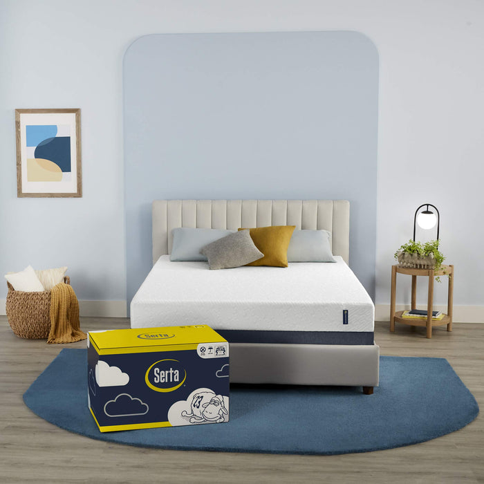 Serta - 7 inch Cooling Gel Memory Foam Mattress, King Size, Medium-Firm, Supportive, CertiPur-US Certified, 100-Night Trial - for Ewe White