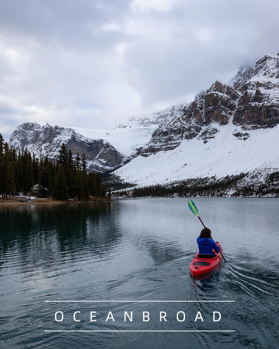 OCEANBROAD Kayak Paddle 90.5in/230cm Alloy Shaft Kayaking Boating Canoeing Oar with Paddle Leash 1 Paddle, Green Aurora