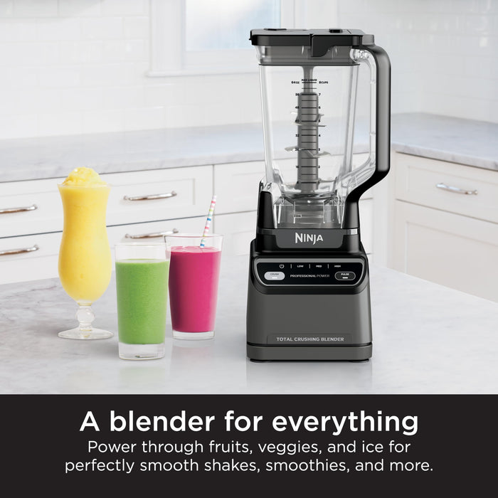 Ninja BR201AMZ Professional Blender 2.0, 1200 Watts, Auto-iQ Program, Total Crushing Blades, 72-oz. Pitcher, 4 Manual Speeds for Smoothies, Shakes, and Frozen Drinks, Dishwasher-Safe Parts, Dark Grey