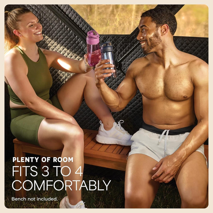 Lifepro ZenZone Outdoor Sauna Tent – Portable Wood Burning with Stove – 4 Person Steam & Dry Sauna for Camping, Backyard, Home Gym – Heavy Duty Oxford Cloth & Carbon Steel Stove