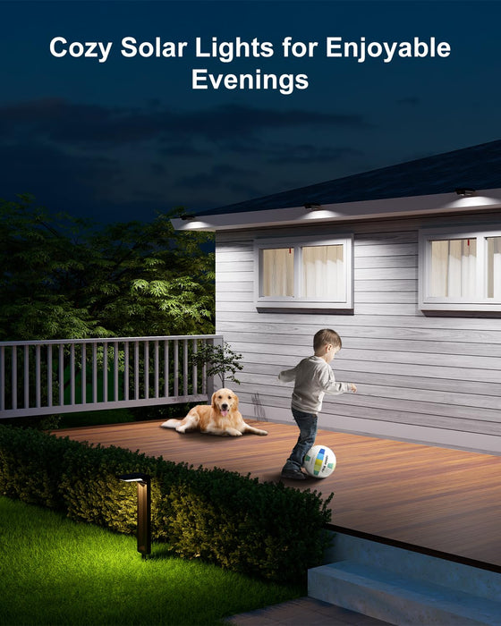 GVSHINE Solar Powered Gutter Lights Outdoor Waterproof 12 LED Clip On Gutters Light for Rainspout, Fence, Rail, Wall, Deck, Garden, Yard, Walkway, House Patio, Pool (Cool White, 8 Pack)