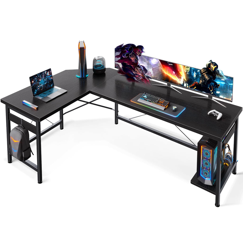 Coleshome Hoekbureau met 5 Lades & 4 Planken, 200×110cm L-vormig Bureau met LED, Stopcontacten & USB, Groot Bureau voor Thuiswerken, Wit Coleshome Hoekbureau met 5 Lades & 4 Planken, 200×110cm L-vormig Bureau met LED, Stopcontacten & USB, Groot Bureau voor Thuiswerken, Wit
