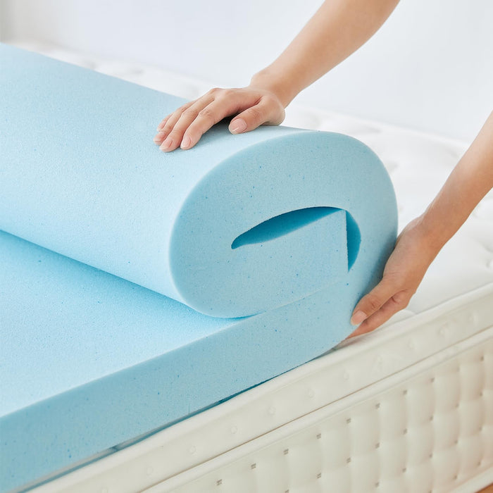 Cooling gel memory foam mattress pad hotsell