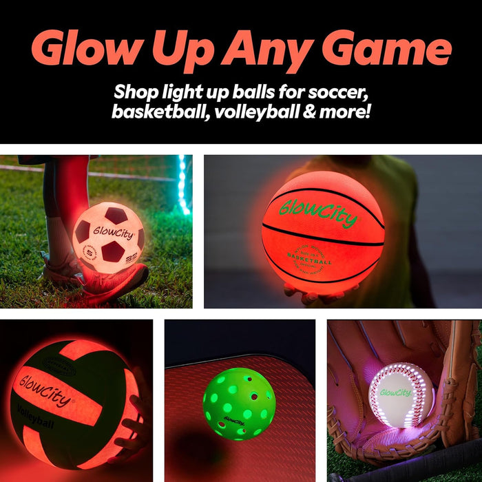 GlowCity Glow in The Dark Football - Size 3 Light Up LED Ball for Kids Ages 8-12 - Cool Sports Gift for Night Outdoor Games - Birthday Gifts Ideas for Kids & Teen Boys Ages 6 7 8 9 10 11 12 Toys Stuff
