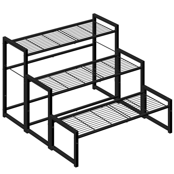 3 pot metal plant stand Simple Trending 3 Tier Metal Plant Stand Outdoor Indoor Waterproof, St