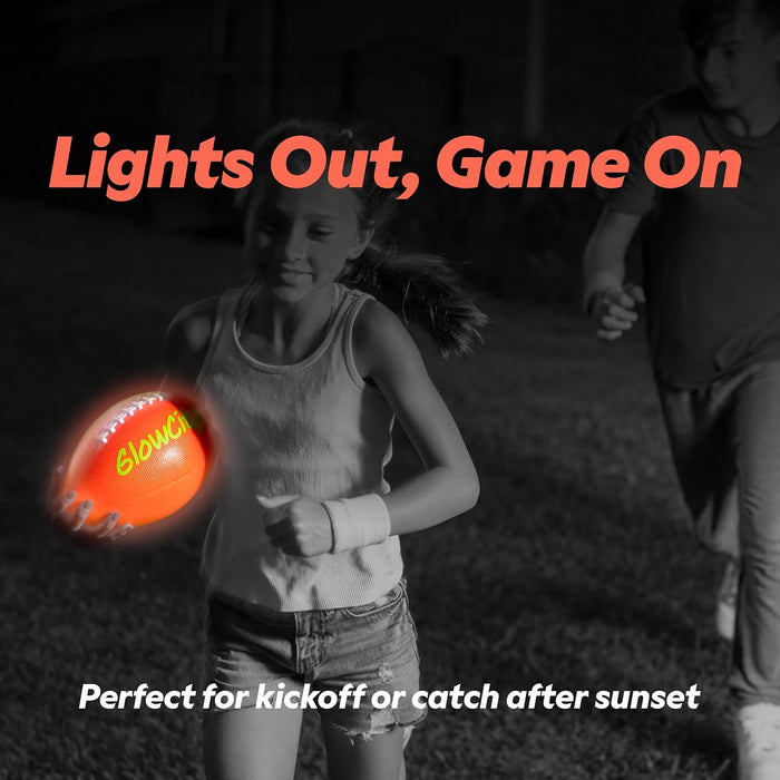 GlowCity Glow in The Dark Football - Size 3 Light Up LED Ball for Kids Ages 8-12 - Cool Sports Gift for Night Outdoor Games - Birthday Gifts Ideas for Kids & Teen Boys Ages 6 7 8 9 10 11 12 Toys Stuff