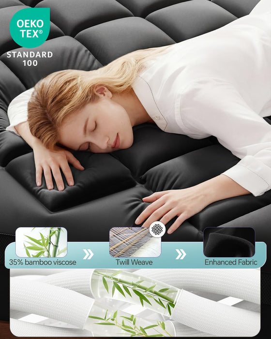 Dorm Room Essentials Dual Layer 4 Inch Memory Foam Mattress Topper Twin XL