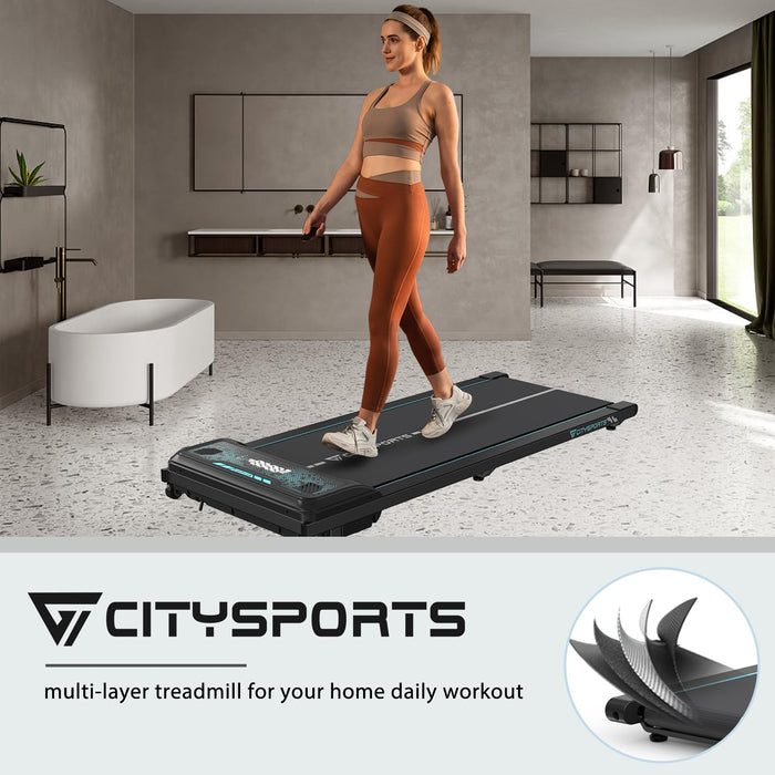 CITYSPORTS Treadmill Under Desk, Walking Pad Treadmill, Treadmill Ultra Slim & Portable for Home