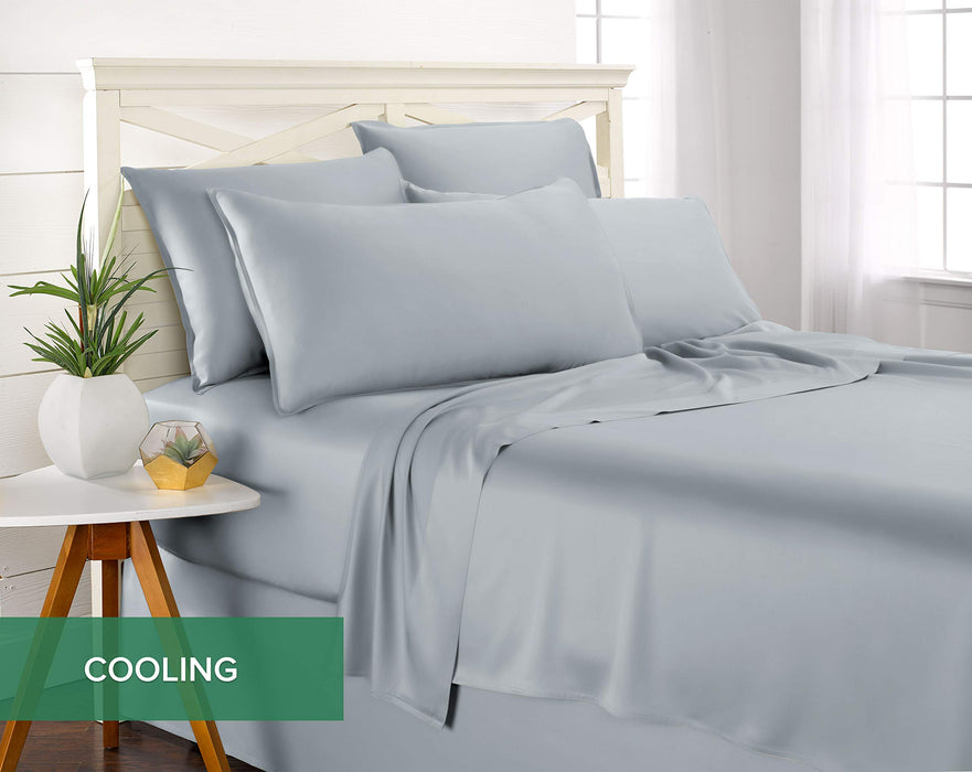 PURE BAMBOO Sheets 100% Genuine Bamboo Viscose, King, Sterling Blue