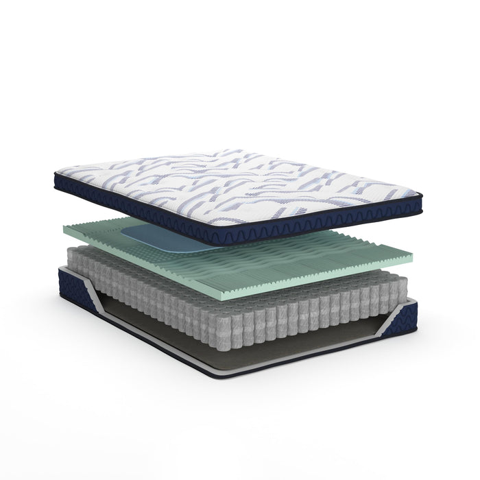 Signature Design by Ashley Queen Size Stack 12 Inch Hybrid Medium Plush Cooling Gel Infused Memory Foam Mattress for Pressure Relief, Fiberglass Free, Mattress in A Box